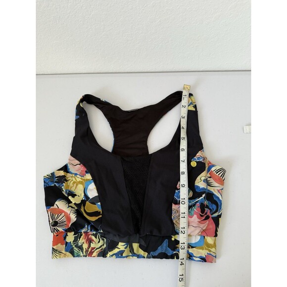 Desigual Women Black Floral Sports Bra Racer Back Size Small Multicolor - Picture 9 of 10